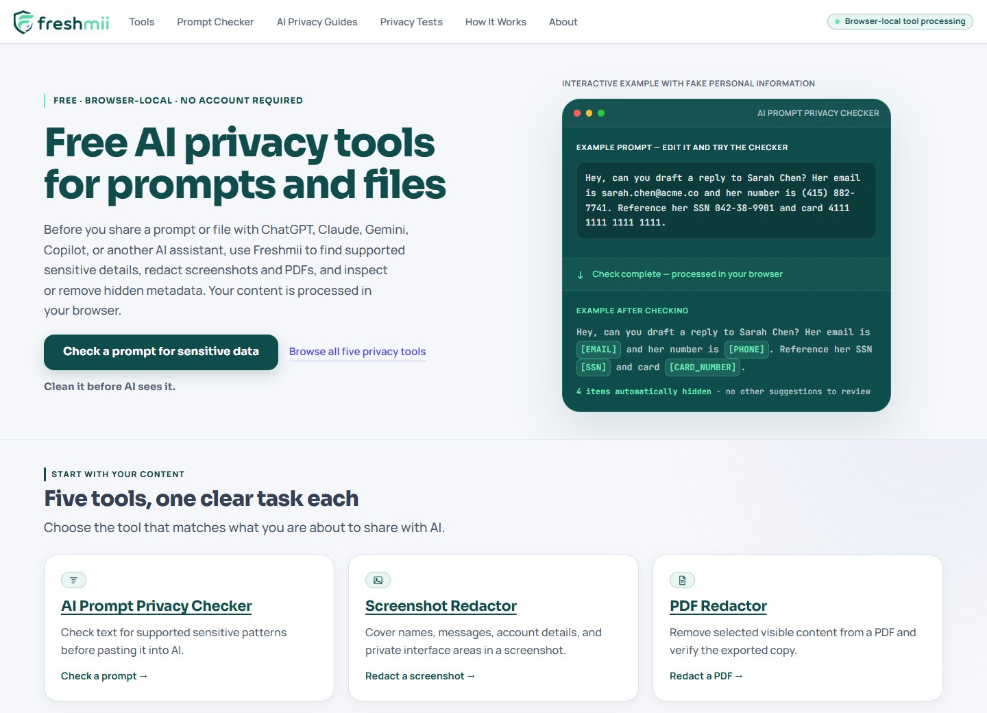 Preview of the Freshmii website